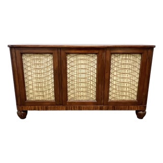 English Regency Style Rosewood Breakfront Sideboard / Credenza For Sale