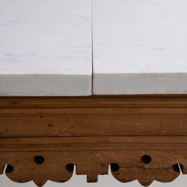 French Butcher's Table with Marble Top, Antique, France, Circa 1900 For Sale - Image 9 of 14