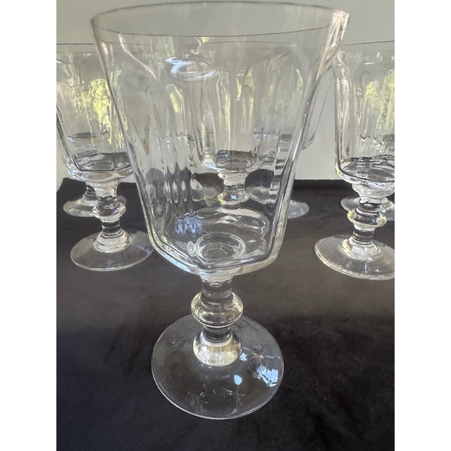 Lenox Vintage 1960s Lenox "Antique Clear" Pattern Crystal Water Goblet 6.75" Tall Baluster Set of Ten(10) For Sale - Image 4 of 16