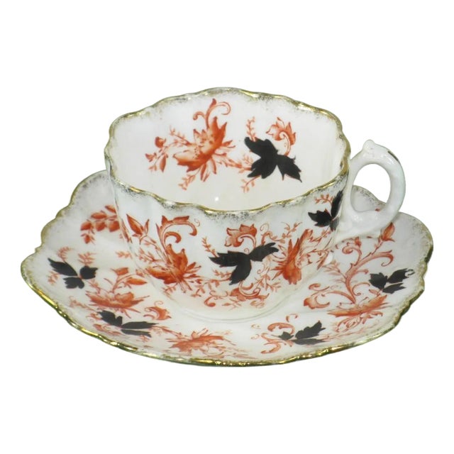 Antique, Paragon China, Teacup & Saucer Gold Gilt, Fine Bone China, England Porcelain For Sale