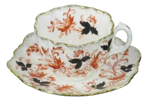 Antique, Paragon China, Teacup & Saucer Gold Gilt, Fine Bone China, England Porcelain