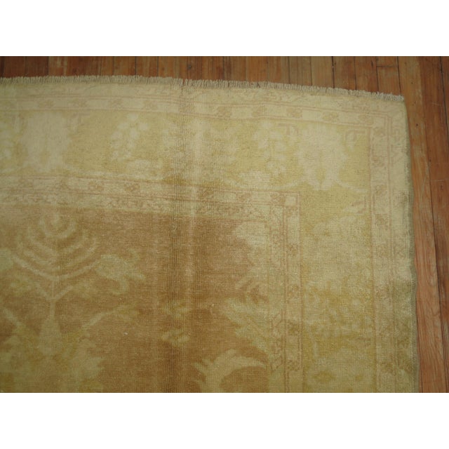 Brown Vintage Inspired Zabihi Collection Turkish Oushak Square Neutral Rug For Sale - Image 8 of 10