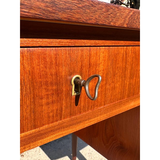 1960s Danish Modern Teak Writing Desk in the Style of Arne Vodder, Denmark, Circa 1960s For Sale - Image 5 of 7
