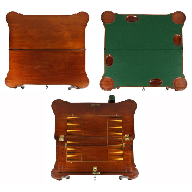 Mid 18th Century George II Mahogany Triple Top Games Table For Sale - Image 5 of 12