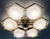 Italian 21st Century Hive Satin Brass Matte White Murano Flush Mount by Fabio LTD For Sale - Image 3 of 9