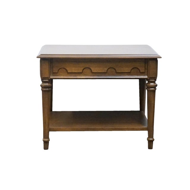 Drexel Furniture Bookmatched Walnut Italian Mediterranean Style 20" Accent End Table For Sale - Image 12 of 12