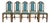 Vintage Mission Arts & Crafts Oak Dining Chairs - Set of 5 For Sale