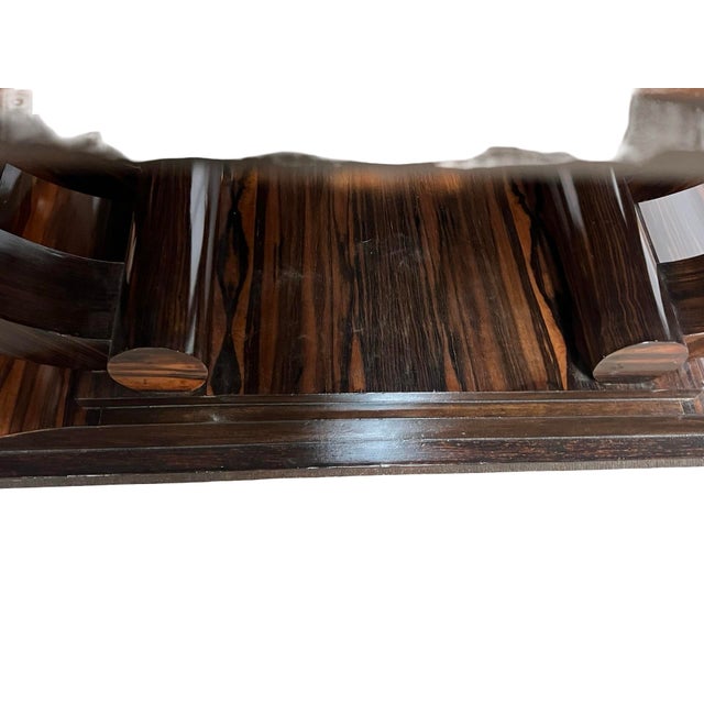 Wood French Art Deco Macassar Ebony Wood Extension Dining / Center Table, Circa 1920s For Sale - Image 7 of 7