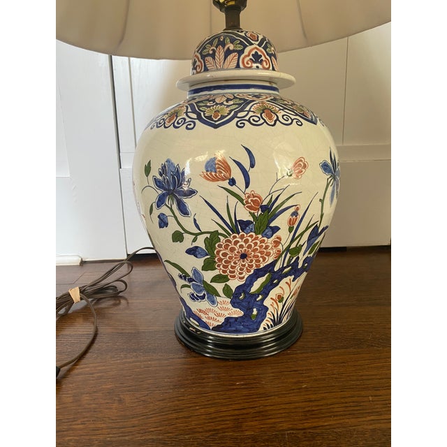 Ceramic Antique French Faience Jar Lamp Base For Sale - Image 7 of 7