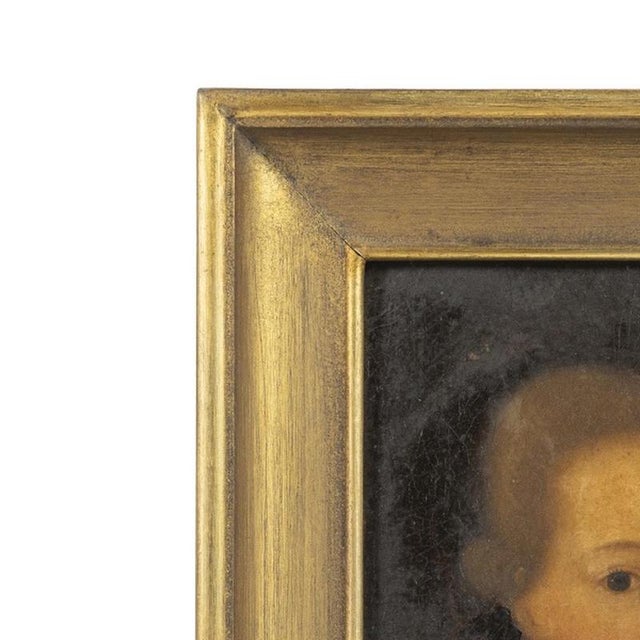 Painting - European School - 19th Century. "Portrait of a Boy". Oil on wood, 19th century. Dimensions: 30 cm x 22 cm.