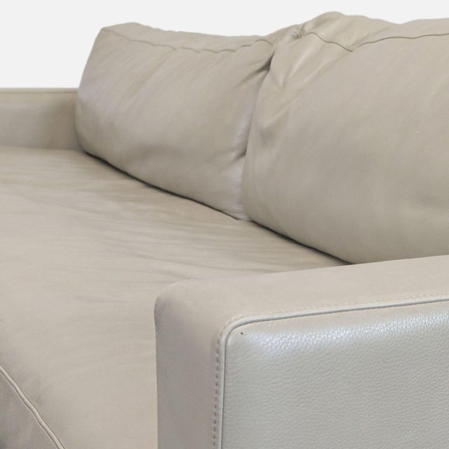 Room and Board Pierson 3-Seat Modern Leather Sofa in Light Beige For Sale In San Francisco - Image 6 of 8