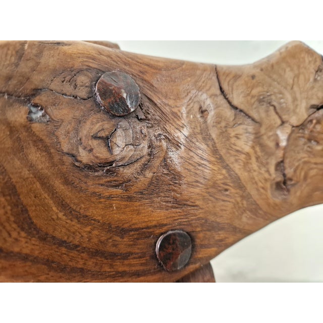 Rustic French Oak Side Chair in the style of Alexandre Noll, 1950s For Sale - Image 6 of 12