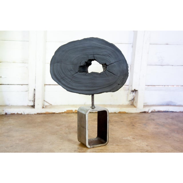 Black Om Collection Yakisugi Modern Organic Sculpture For Sale - Image 8 of 8