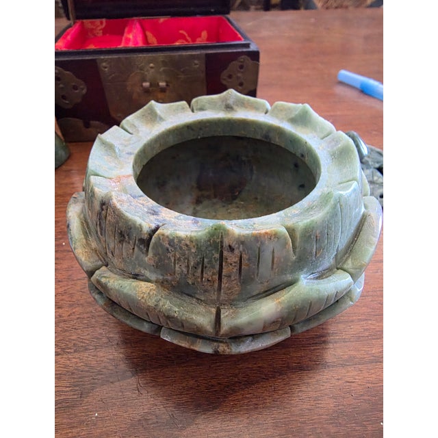 Small Grouping of Asian Items With Green Stone For Sale - Image 9 of 9