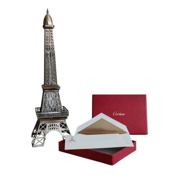 Paper Cartier Luxury Eiffel Tower Embossed Stationery For Sale - Image 7 of 12