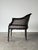 Wood Vintage Black Lacquered Faux Bamboo Barrel-Back Armchair For Sale - Image 7 of 18