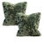 Traditional Set of 2 Textured Green Tweed Pillows With Crushed Velvet Back – 22" For Sale - Image 3 of 7