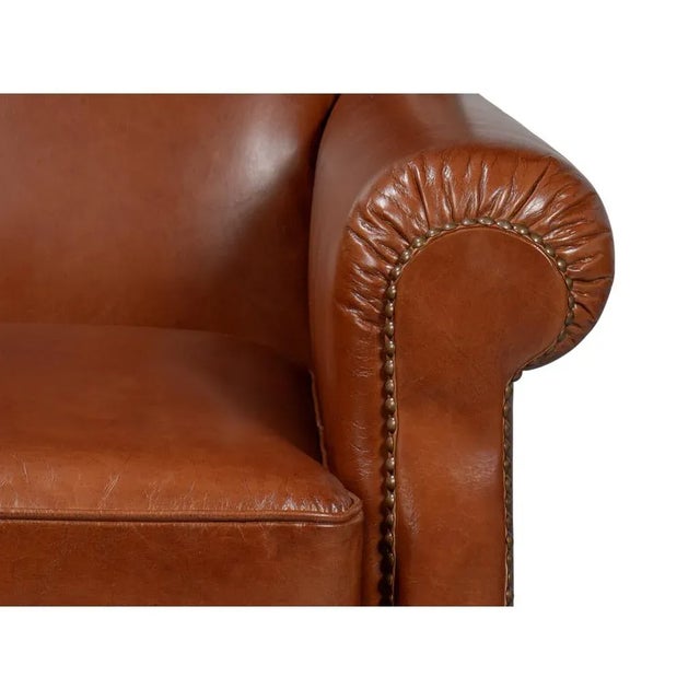 Classic Leather Armchair For Sale - Image 9 of 12