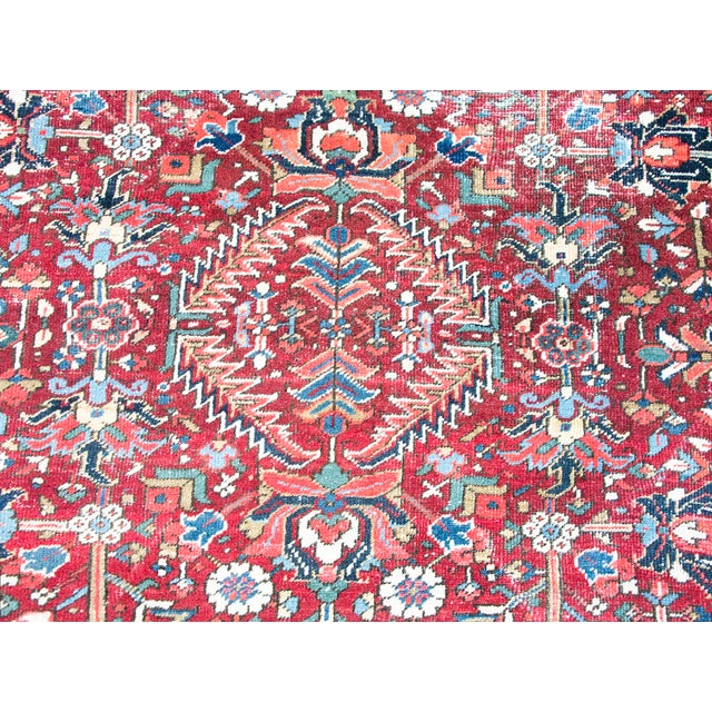 Early 20th Century Persian Heriz Rug For Sale - Image 11 of 14