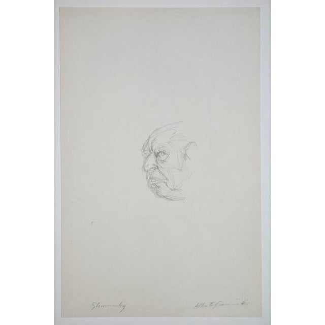 Modern Giacometti, Head of Igor Stravinsky, 1963, Lithograph For Sale - Image 3 of 9