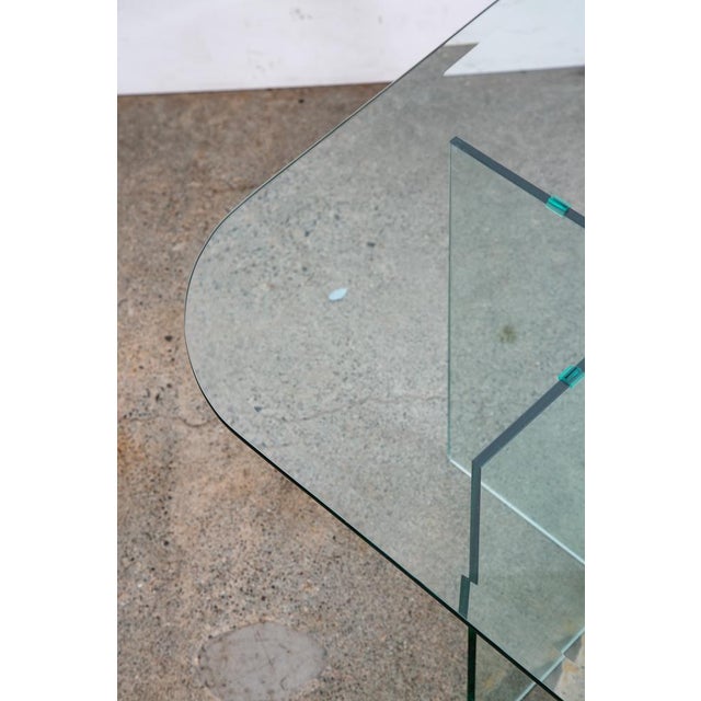 Mid 20th Century Post Modern Side Table Glass Attributed to Leon Rosen for Pace Collection End Brass For Sale - Image 9 of 12