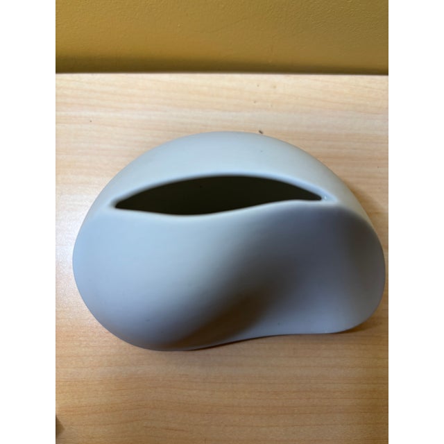 Vintage Rosenthal Studio-Line porcelain vase designed by Uta Feyl. Sculptural freeform form with asymmetrical slit opening...