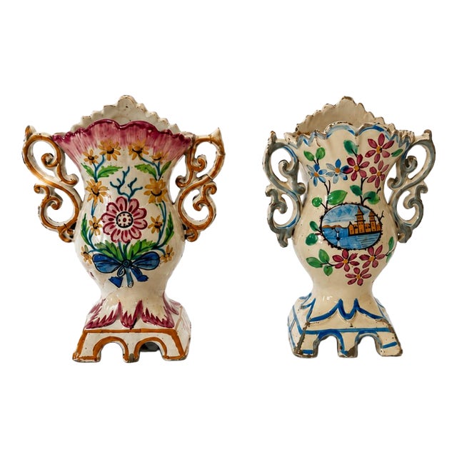 Potuguese Earthenware Jugs, 19th Century, Set of 2 For Sale
