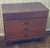 Vintage Mid-Century Modern Walnut 3-Drawer Lowboy Dresser With Brass-Capped Legs and Stylish Black-Gold Handles For Sale - Image 13 of 16