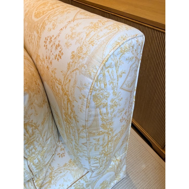 English Custom Made Titley & Marr Toile Settee For Sale - Image 3 of 14