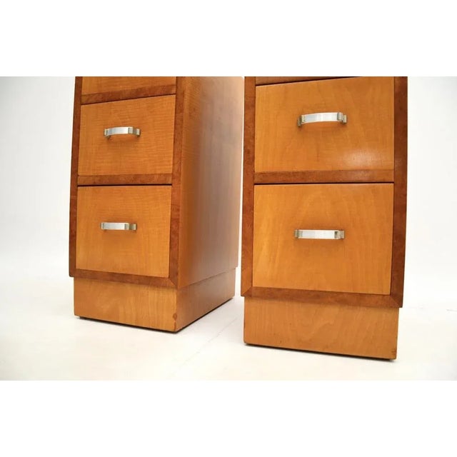 Art Deco Satinwood and Walnut Bedside Chests, 1930, Set of 2 For Sale - Image 9 of 10