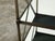 Italian Midcentury Patinated Metal Trolley with Mirrored Shelves and Casters For Sale - Image 10 of 10