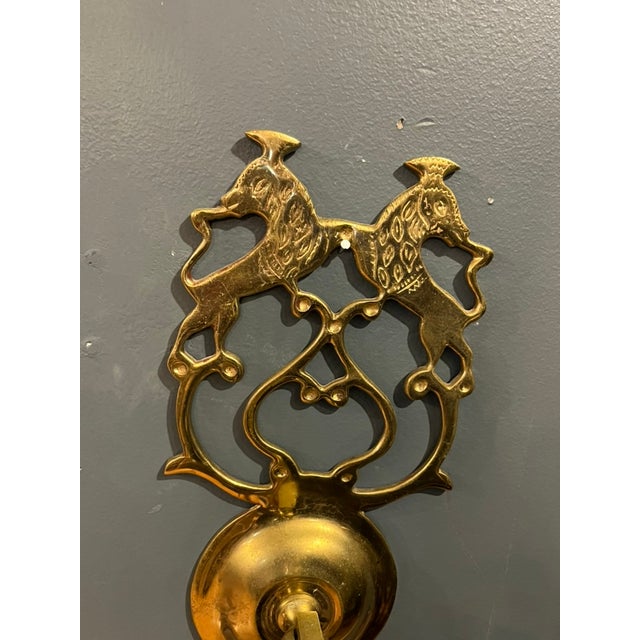Vintage Brass Candle Sconce Pair For Sale - Image 4 of 10