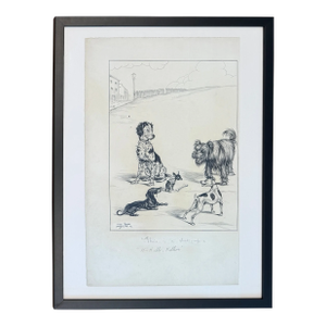 Mid Century Palm Beach Dog Illustration by Vincenzo Zito