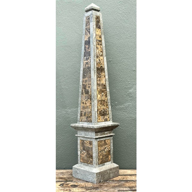 Vintage Monumental Tessellated Stone Obelisk For Sale - Image 12 of 12