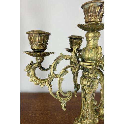 Vintage French Style 5-Armed Table Candelabras, Set of 2 For Sale - Image 10 of 14