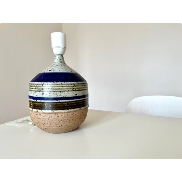 Partly glazed Stoneware table lamp / lamp foot designed by Marianne Starck for Michael Andersen Bornholm denmark, signed...