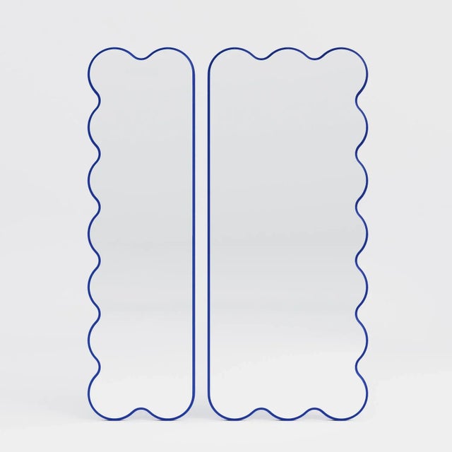 Hvyli Q11 - Full Length Asymmetrical Wavy Blue Mirror by Oitoproducts For Sale - Image 14 of 15