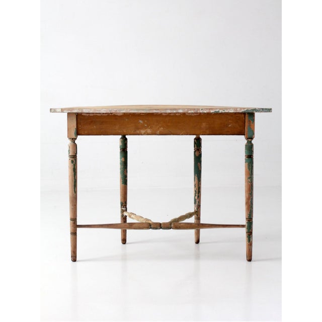 Antique Primitive Demi Lune Console Table For Sale - Image 10 of 18
