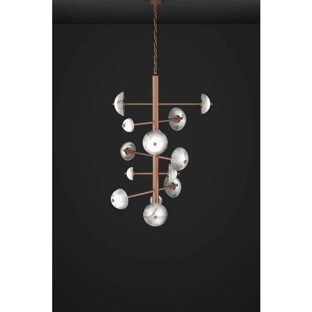 Apollo copper chandelier by alabastro italiano dimensions: d 70,5 x w 55 x h 111 cm. Materials: white alabaster and...
