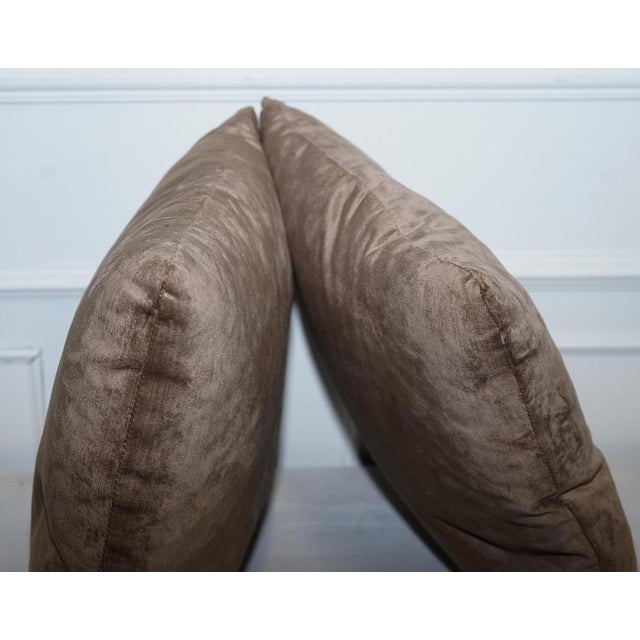 Textile Vintage Brown Feather Filled Scatter Cushions, Set of 2 For Sale - Image 7 of 9