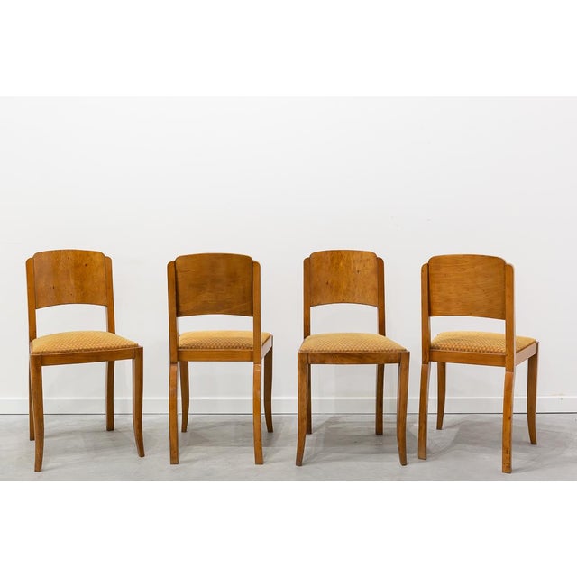 Art Deco French Dining Chairs, 1930s, Set of 4 For Sale - Image 4 of 9