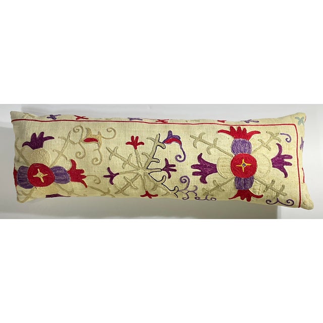 Antique Hand-Embroidered Suzani Pillow - a Piece of Art For Sale - Image 12 of 12