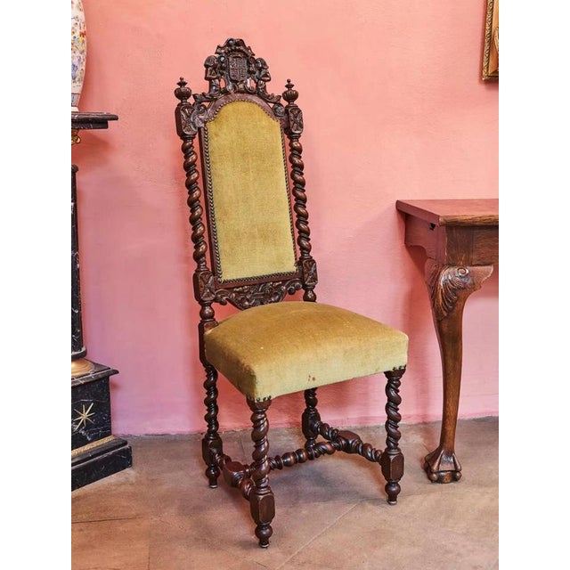 Neo-Renaissance Chairs with Coats of Arms, Set of 2 For Sale - Image 3 of 11