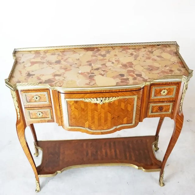 19th Century French Inlaid Kingwood Serving Table For Sale - Image 9 of 12