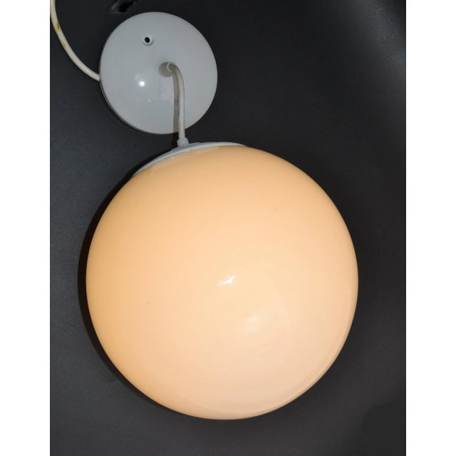 Bauhaus Style Round Opaline Glass and Enamel Pendant Light For Sale In Miami - Image 6 of 12