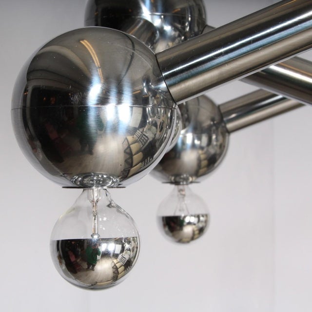 Mid-Century Modern Robert Sonneman for George Kovacs Molecular Style Chrome Chandelier, Attributed For Sale In New York - Image 6 of 6