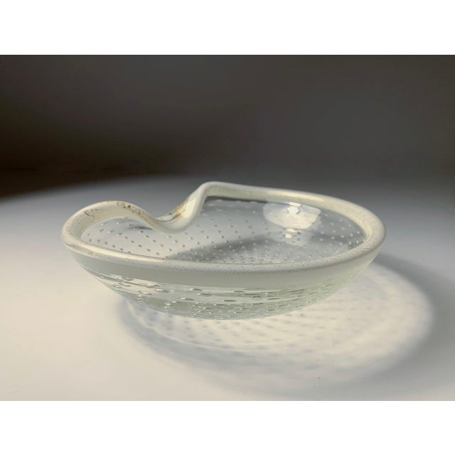 Mid-Century Modern Murano Controlled Bubble Glass Bowl / Ashtray by Barovier & Toso For Sale - Image 3 of 6