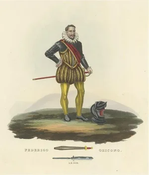 Meyrick, Federigo Oricono, Tournament Baton and Voulge-Blade, 1842, Print