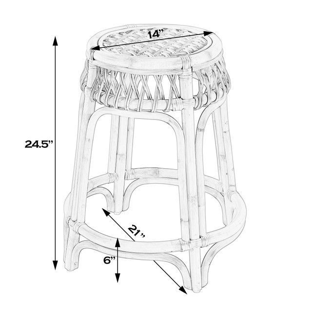 Bring a touch of natural beauty and casual elegance to your space with the Butler Specialty Company Antigua Rattan Stool....