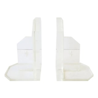 Lucite Acrylic Bookends, Pair, Circa Mid-20th Century For Sale